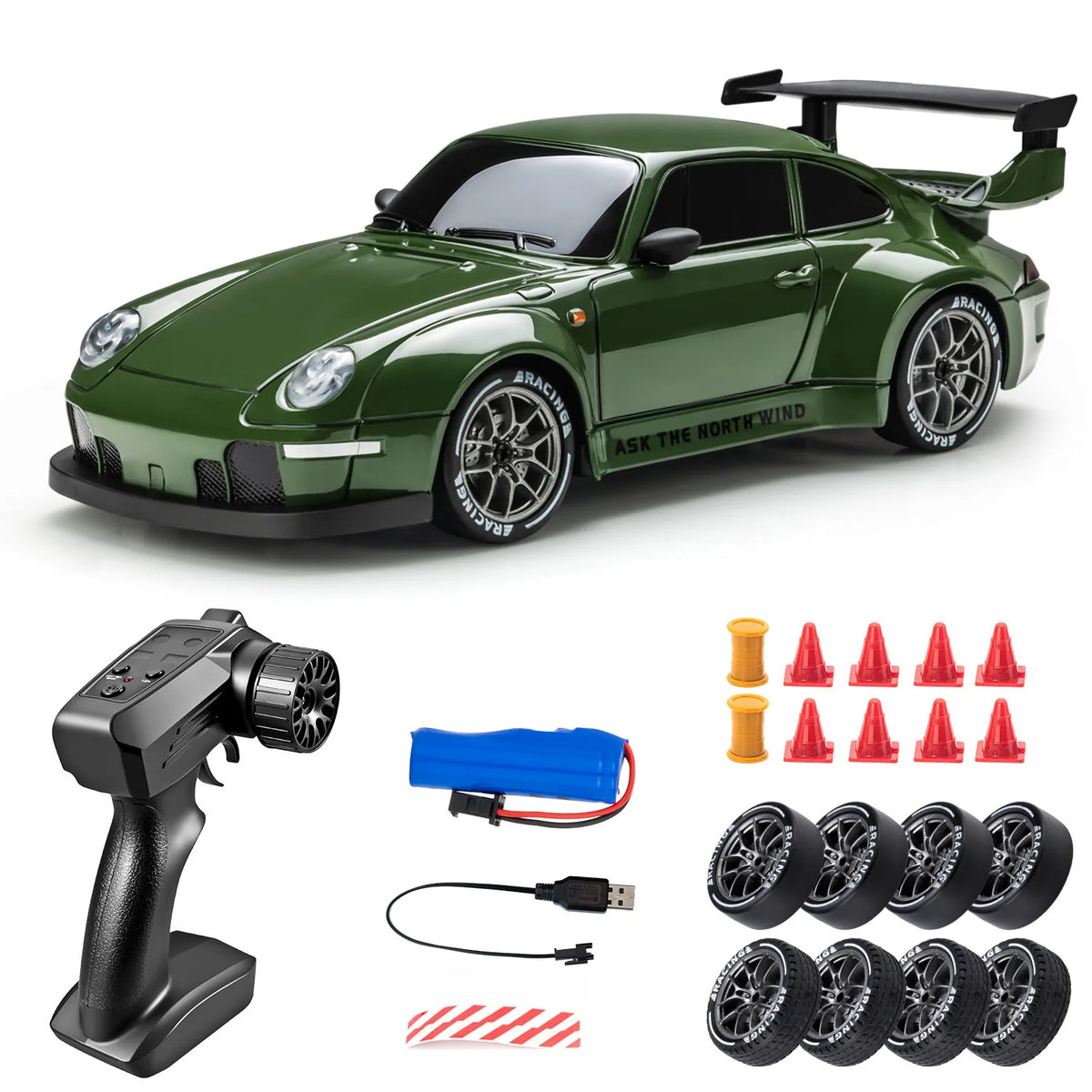 1:24 RC Drift Car – 4WD Remote Control Car, 20km/h with LED Lights
