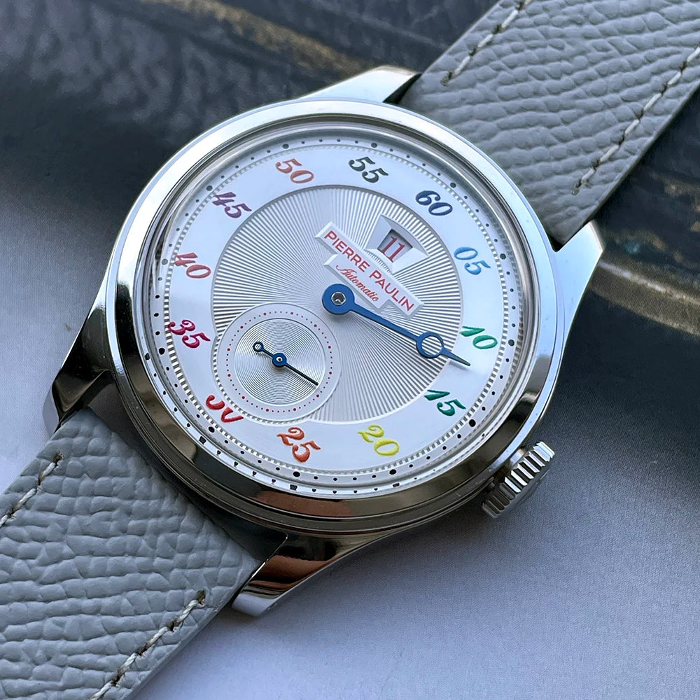 Pierre Paulin Men's Jumping Hour Watch – Salmon Dial, Automatic, 38mm