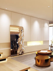 Stainless Steel Mirror Wall Panel — Art Deco Statement Decor, 3 Sizes