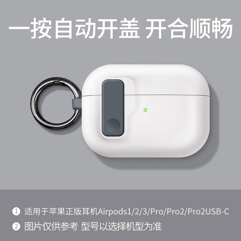 Protective Case For Airpods 4 Cover Luxury Earphone Cover Case For Apple Airpodspro 2 3 1/2 Air Pods Pro Shockproof With Hook﻿
