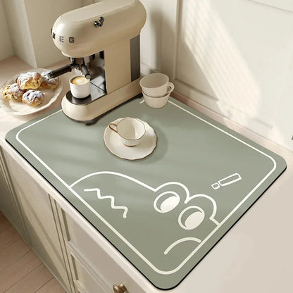 Super Antiskid Large Kitchen Absorbent Draining Mat Super Absorbent Draining Coffee Dish Drying Mat Quick Dry Bathroom Drain Pad