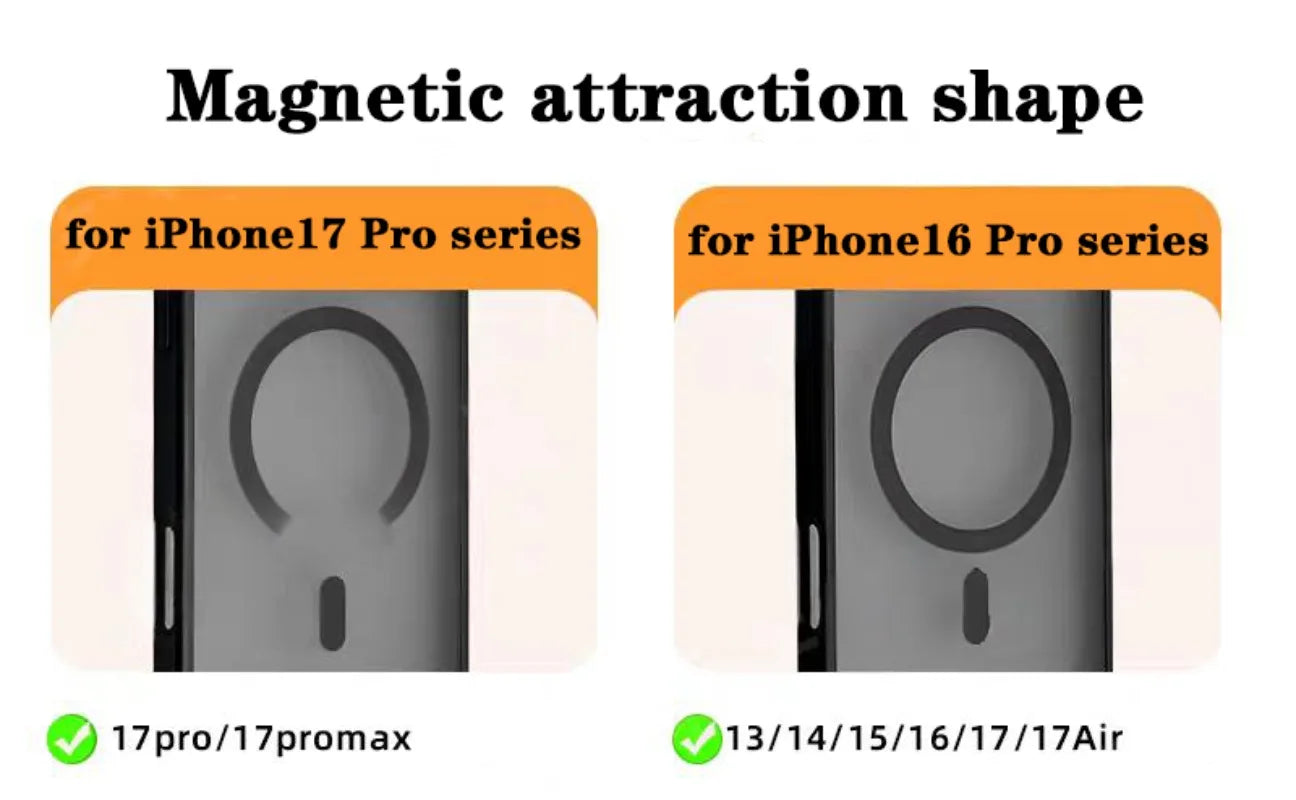 for Magsafe Magnetic Phone Case for iPhone 17 16 15 14 12 13 11 Pro Max Plus Air Transparent Bumper Hard Luxury Clear Cover