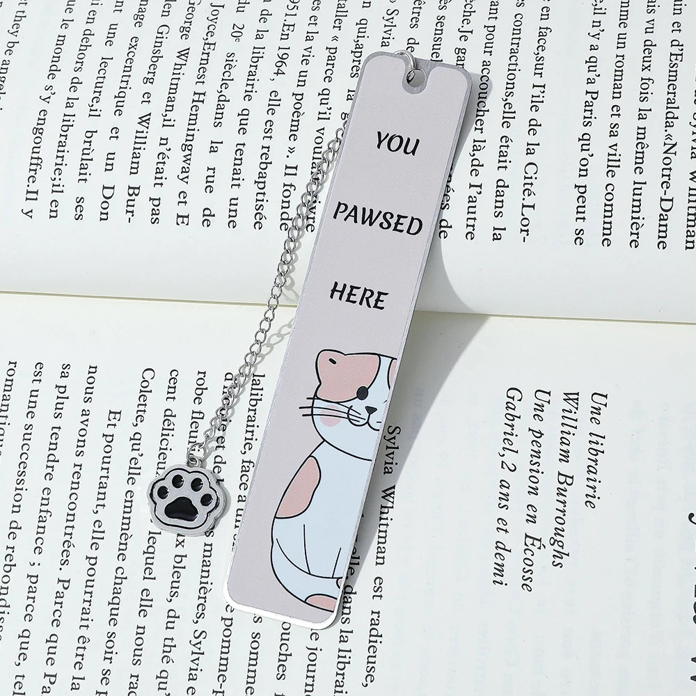 Cartoon cat metal bookmark, cute metal bookmarks with tassel, reading office supplies for cat-loving book lovers