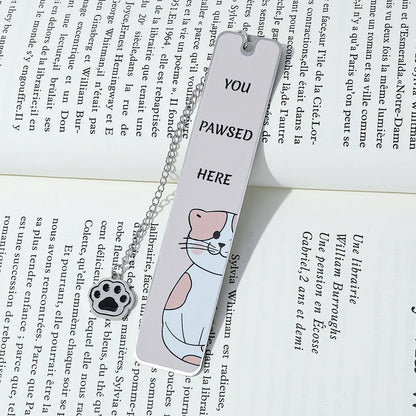 Cartoon cat metal bookmark, cute metal bookmarks with tassel, reading office supplies for cat-loving book lovers