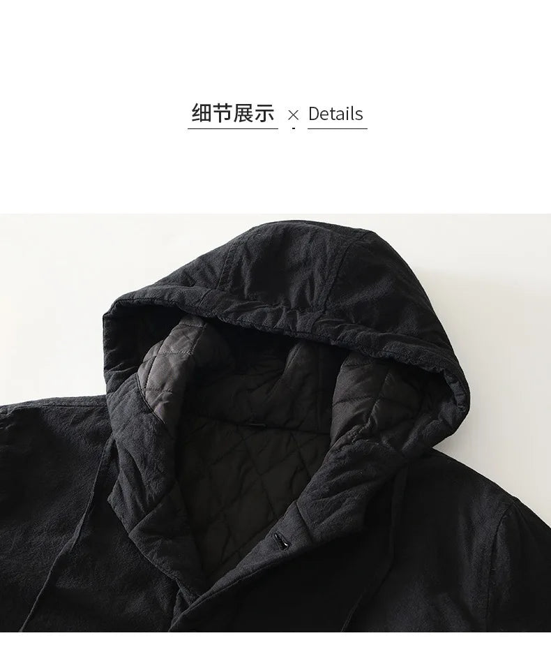 Men's Thick Hooded Padded Winter Jacket – Warm Vintage-Style Coat