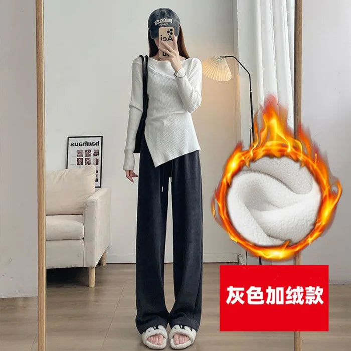 Women's Wide Leg Trousers – High Waist Straight Cut Casual Pants