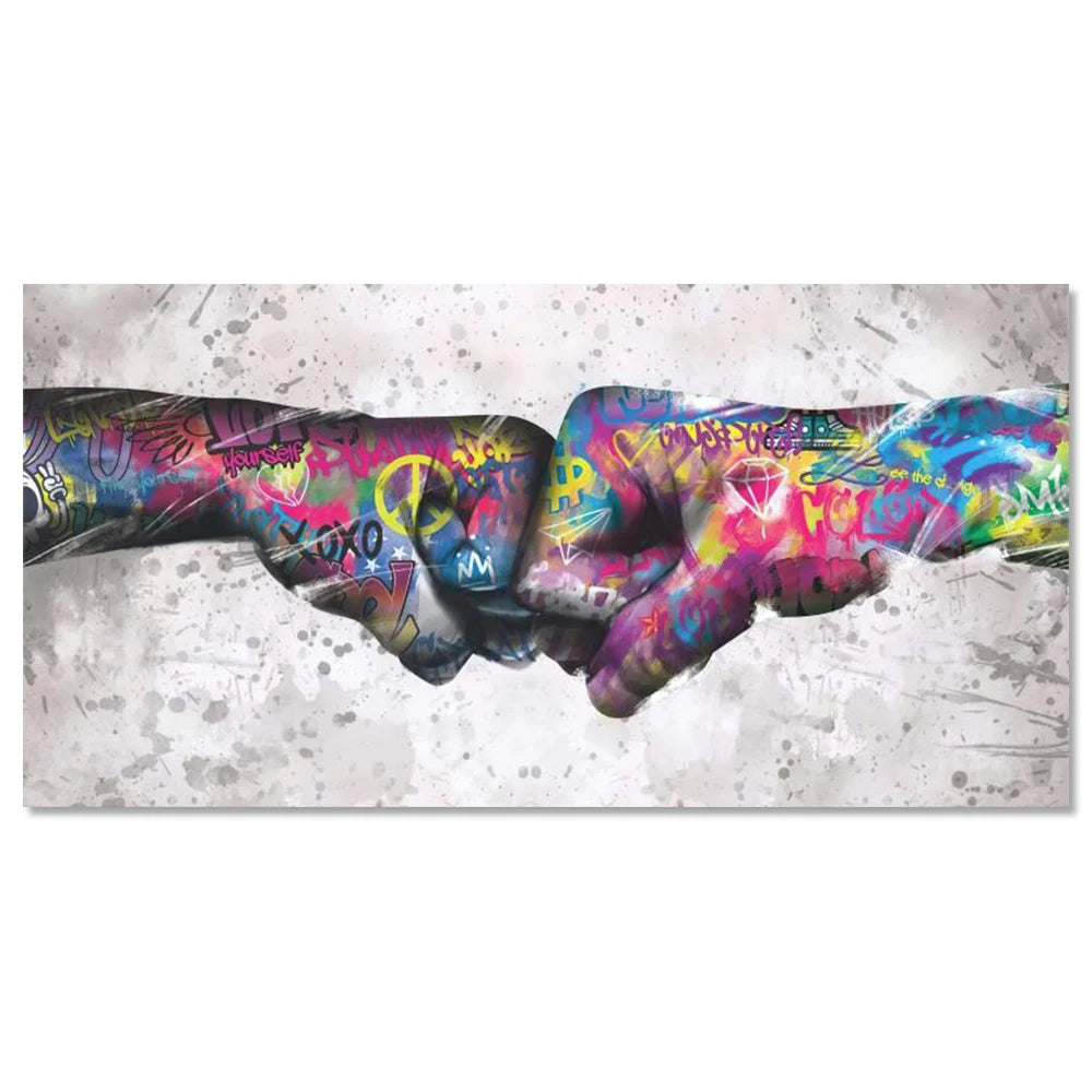 Street Graffiti Canvas Wall Art – Abstract Modern Poster, Living Room