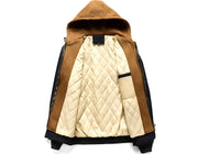 Autumn Winter Men's Warm Windbreaker Jacket Outdoor Man Thick Windbreaker Hiking Hooded Coats Men Thermal Sports Zipper Parkas J