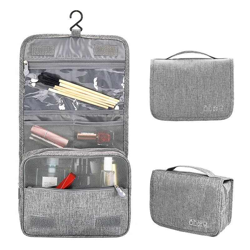 Hanging Travel Wash Bag – Waterproof Toiletries Organiser, Oxford Fabric