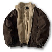 Men's Vintage Polar Wool Winter Jacket – Thick Warm Zip-Up Coat