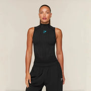Women's Fitness Shapewear Set – Sports Tight Top, Onyx Black