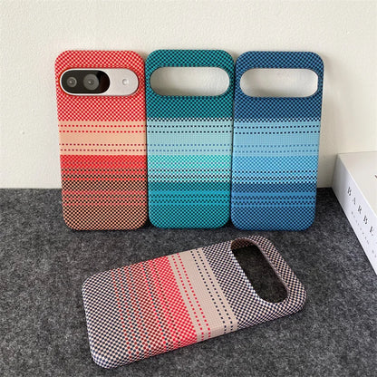 Luxury Carbon Fibre Stripe Sunset Series Wireless Charging Magnetic For Magsafe Cases For Google Pixel 9 8 7 Pro XL Cloth Cover