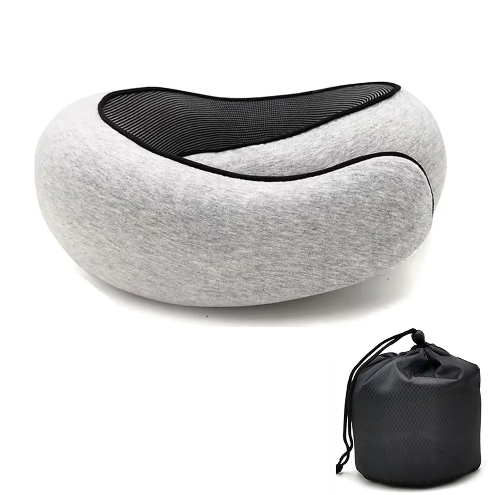 Memory Foam Travel Neck Pillow – U-Shaped, Adjustable & Portable