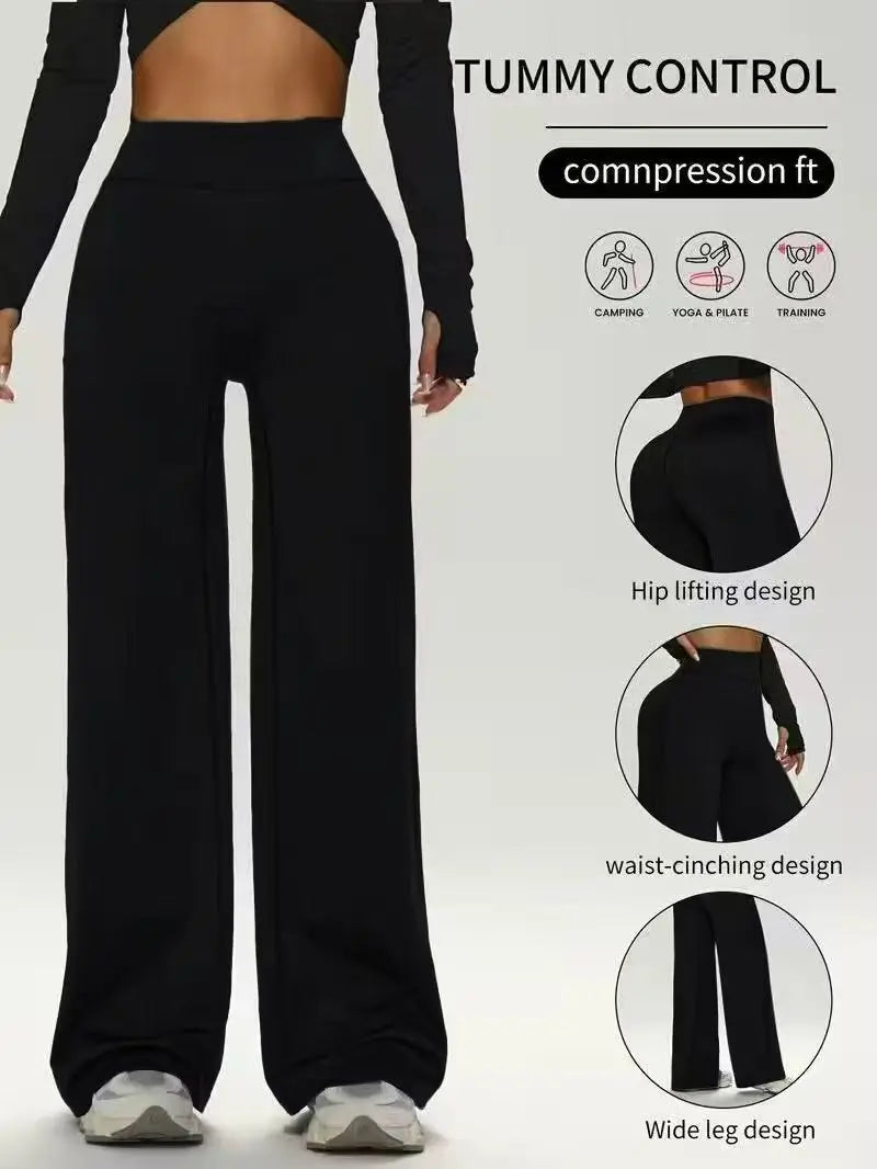 Women's Straight-Leg Workout Trousers – Breathable Yoga & Gym Pants