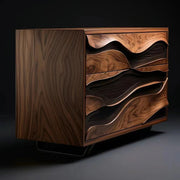 Black Walnut Entrance Cabinet — Nordic Retro Designer Hallway Console
