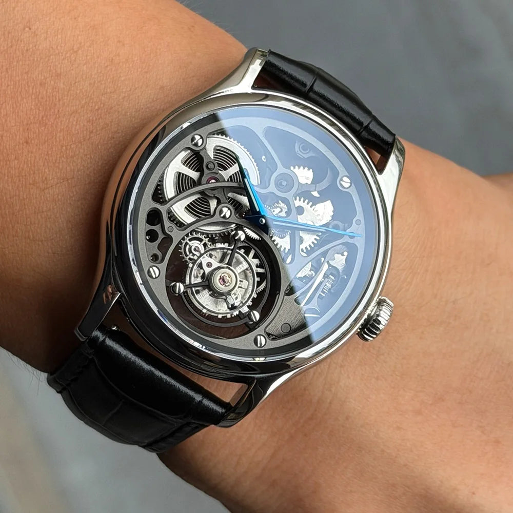 Merkur Men's Skeleton Tourbillon Watch – Sapphire, Business, 42mm