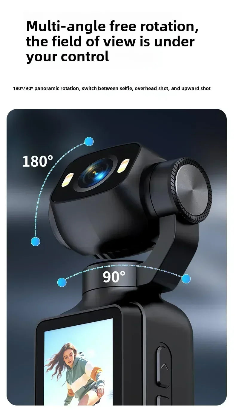 Pocket Vlogging Camera with Rotating Lens & Fill Light