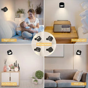 Rechargeable LED Wall Sconces – Dimmable Magnetic Lamps, 360° Rotation