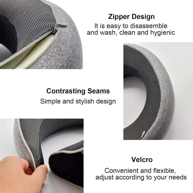 Memory Foam Travel Neck Pillow – U-Shaped, Adjustable & Portable