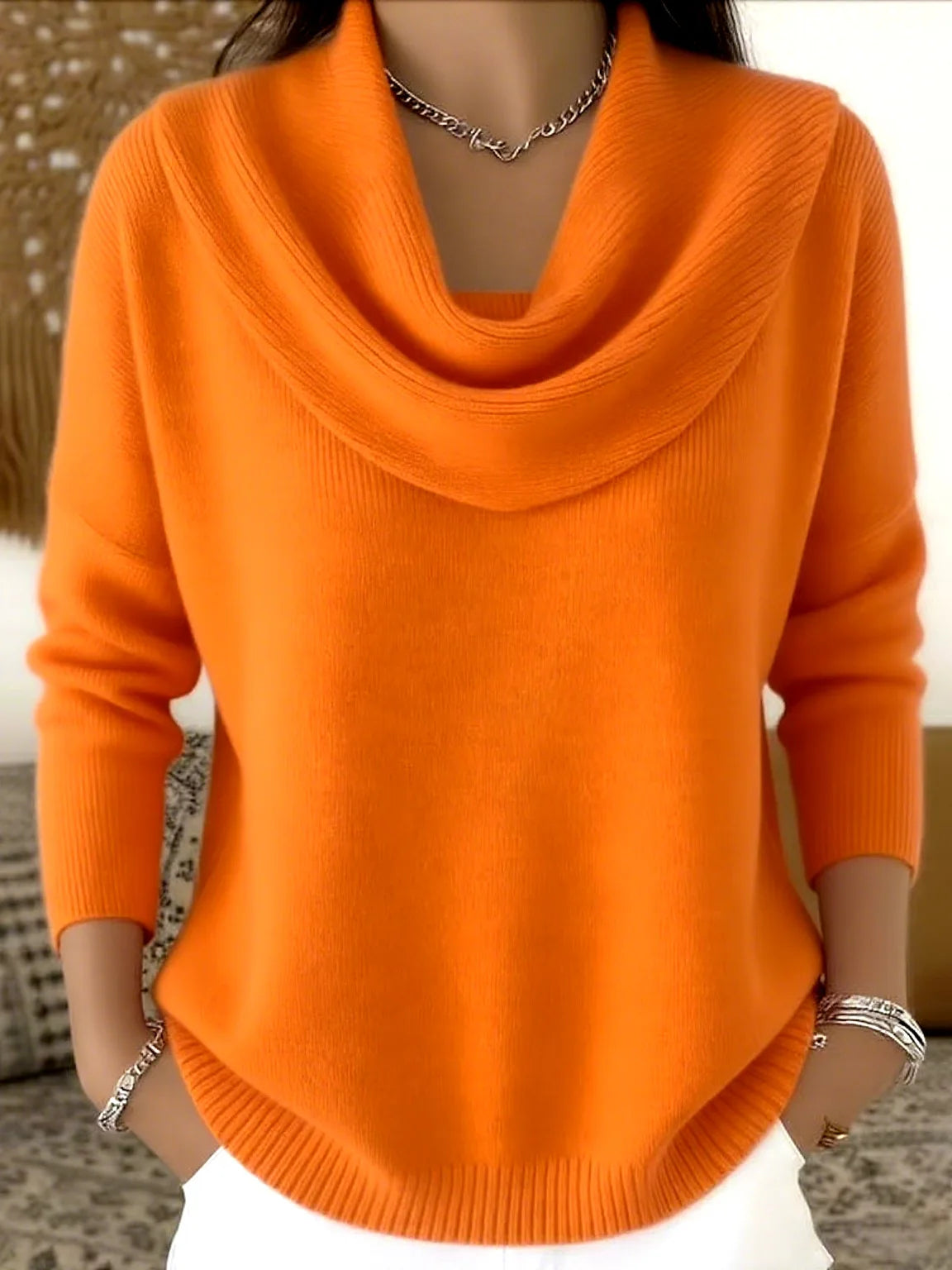 Women's Oversized Vintage Knit Jumper – Soft Warm Winter Sweater