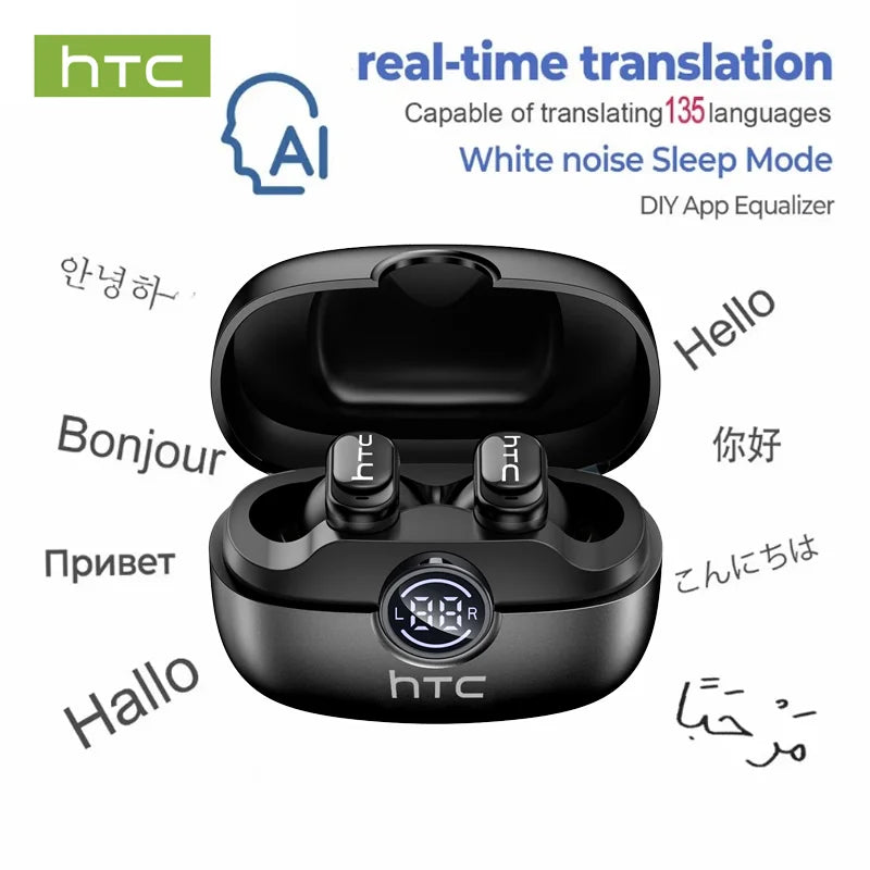 HTC NE79 TWS Earbuds – Bluetooth 6.0, AI Translation, ENC Noise Cancelling