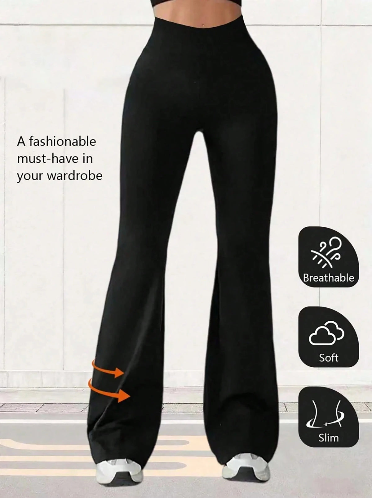Women's High-Waist Bell-Bottom Trousers – Stretch Flared Yoga Pants
