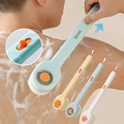 Long-Handle Bath Brush – Soft Liquid-Filled Bristles with Back Scrubber