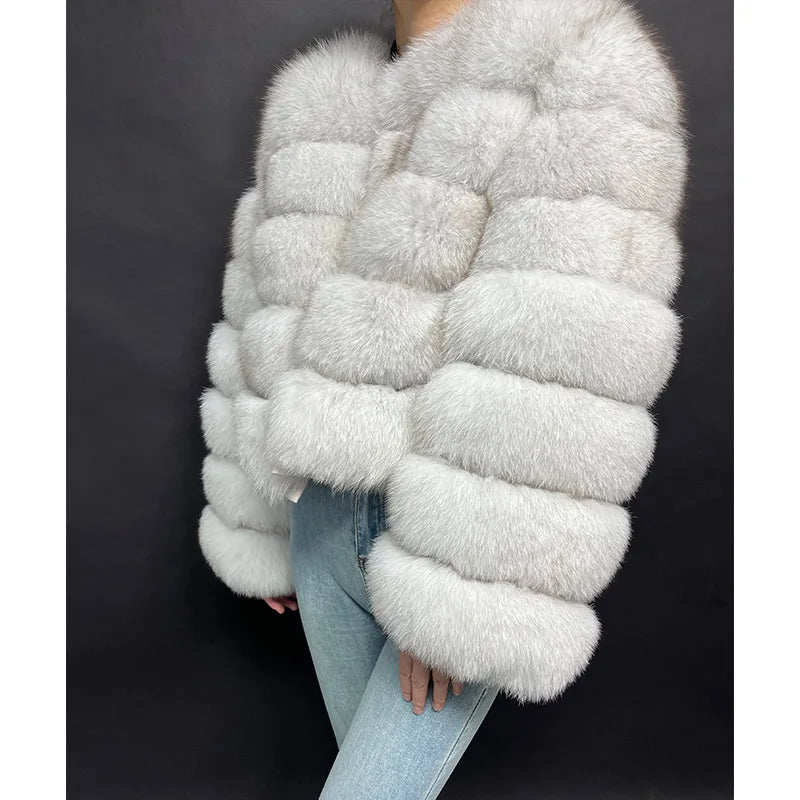MAOMAOKONG Women's Real Fox Fur Coat – Luxury Winter Jacket