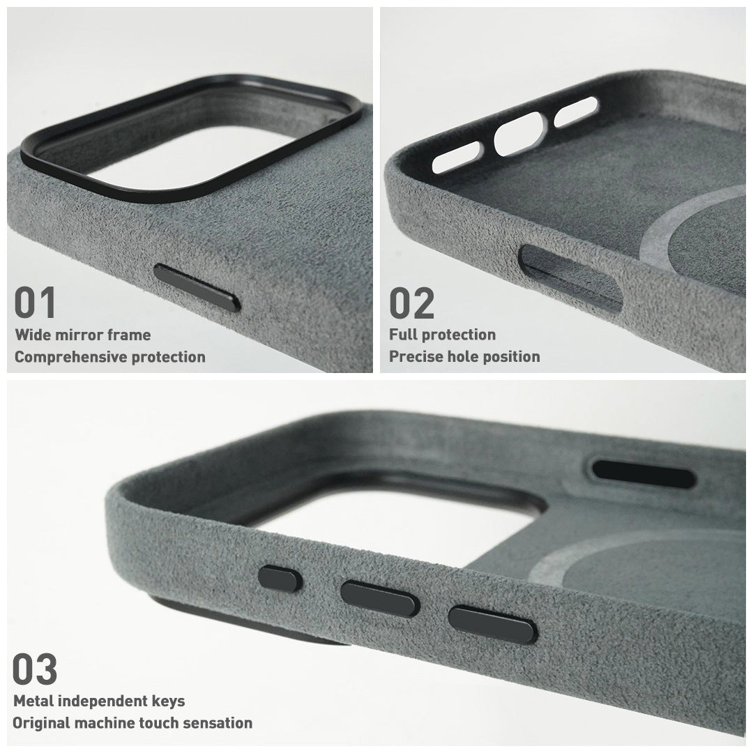 Alcantara Magnetic Phone Case – Shockproof Protective Cover for iPhone 17 Series