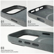 Alcantara Magnetic Phone Case – Shockproof Protective Cover for iPhone 17 Series