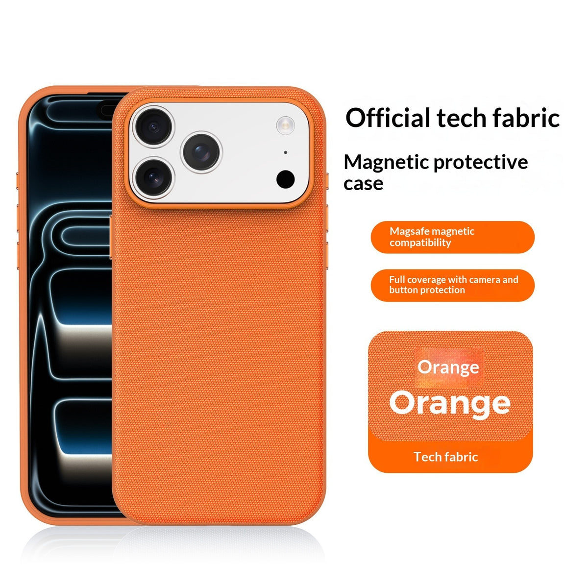 Slim Magnetic Fabric Phone Case – Shockproof Minimalist Cover for iPhone