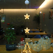 LED Christmas Window Star Lights – Suction Cup Hanging Decorations