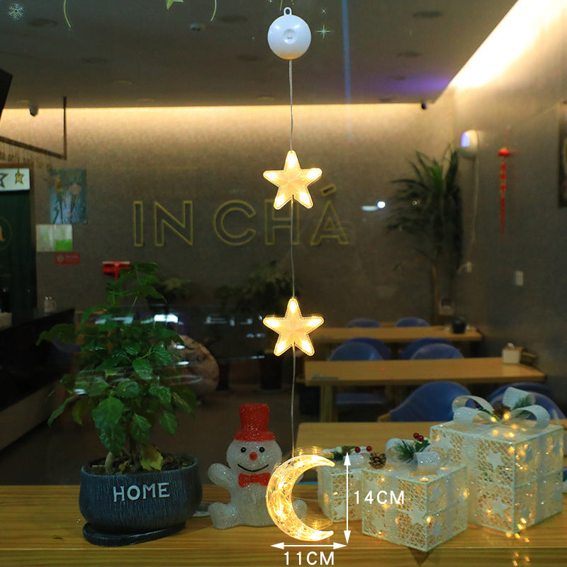 LED Christmas Window Star Lights – Suction Cup Hanging Decorations