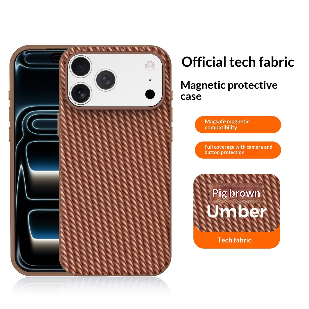 Slim Magnetic Fabric Phone Case – Shockproof Minimalist Cover for iPhone