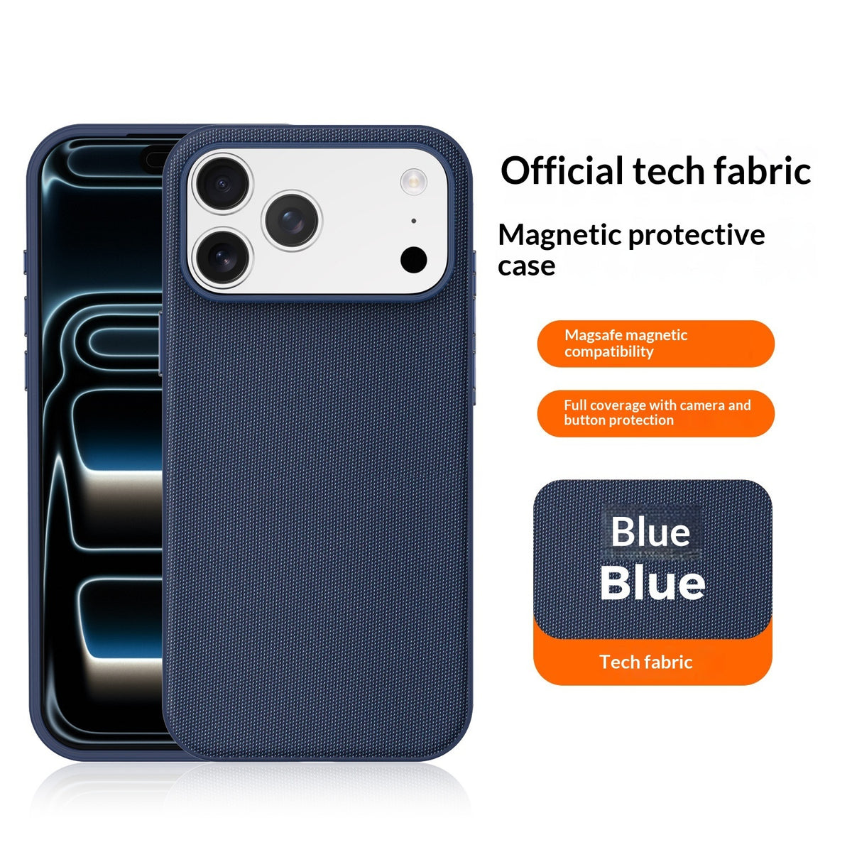 Slim Magnetic Fabric Phone Case – Shockproof Minimalist Cover for iPhone