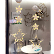 LED Christmas Window Star Lights – Suction Cup Hanging Decorations