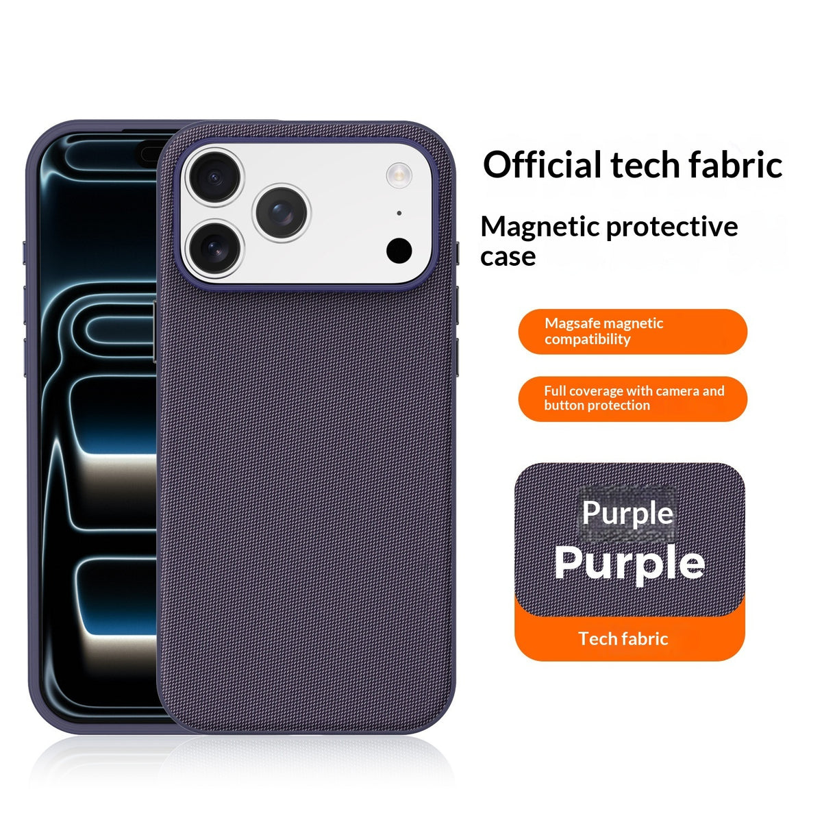 Slim Magnetic Fabric Phone Case – Shockproof Minimalist Cover for iPhone