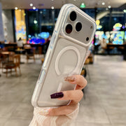 Crystal Clear Magnetic Phone Case – Shockproof Transparent Cover for iPhone 15/16/17 Series